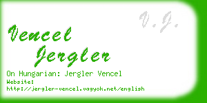 vencel jergler business card